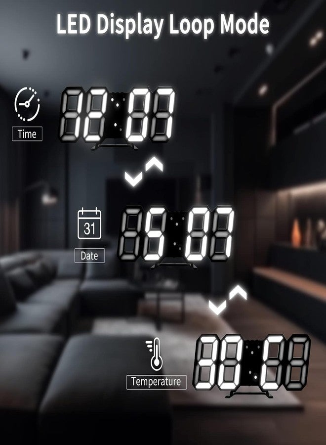 NIRVITTHAL 3D LED Digital Wall Clock for Home, Alarm Clock Table Clock Wall Hanging, Easy to Read at Night-Plastic for Home Office (Black) - Image 4